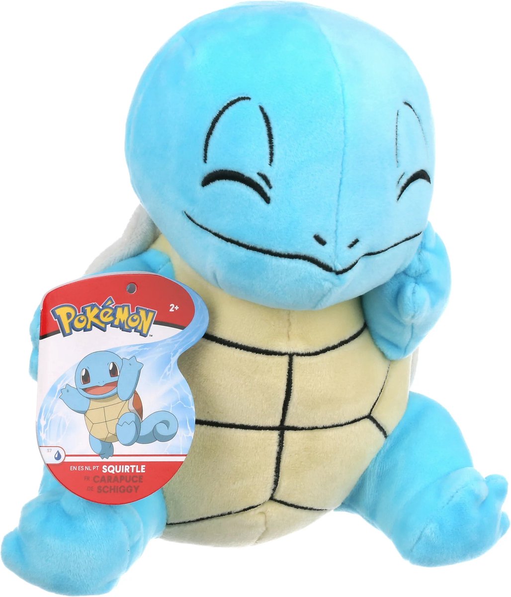 Squirtle dichte oogjes – Pokémon Pluche Knuffel 21 cm {Pokemon Plush Toy | Speelgoed Knuffeldier Knuffelpop voor kinderen jongens meisjes | Charizard, Bulbasaur, Charmander, Squirtle, Pikachu, Eevee}